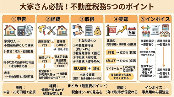 大家さん必読！不動産税務のよくある疑問Q&A5選