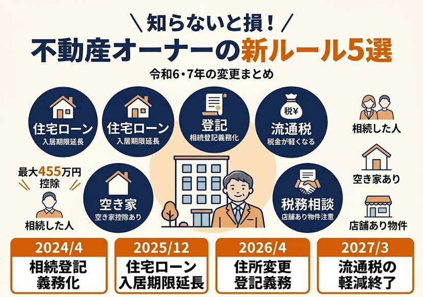 最新！！不動産新ルールまとめで不動産オーナーが注目すべき5つのポイント