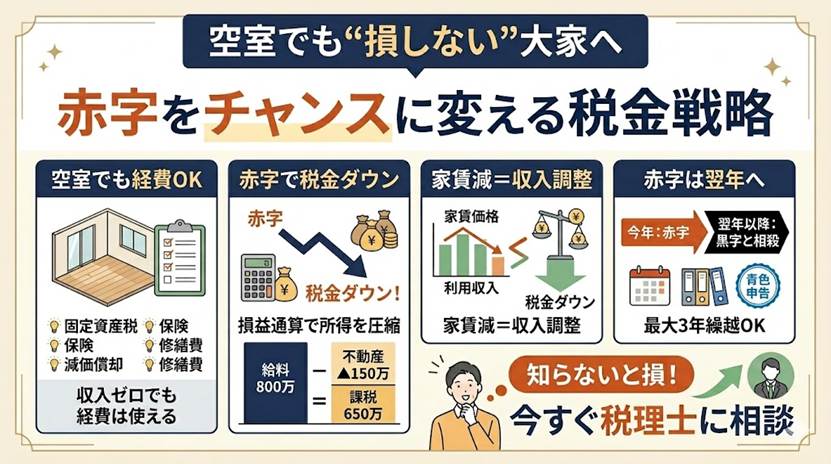 空室・家賃下落でも税負担を減らす！大家のための税務活用術