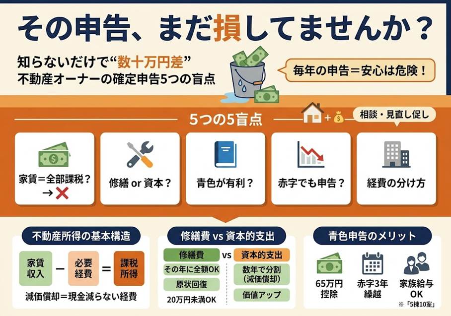 不動産オーナー必見！確定申告でよくある疑問5選