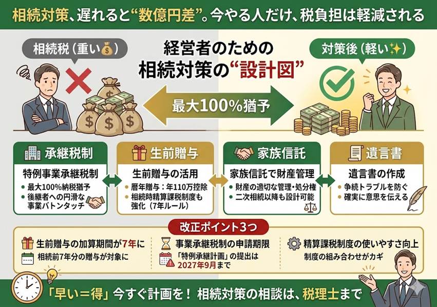 相続対策は早めが肝心！事業承継税制と生前贈与の賢い活用法