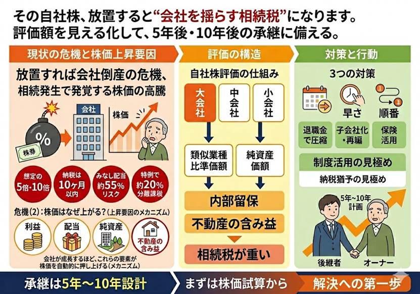 自社株評価を下げて事業承継を成功させる5つの視点