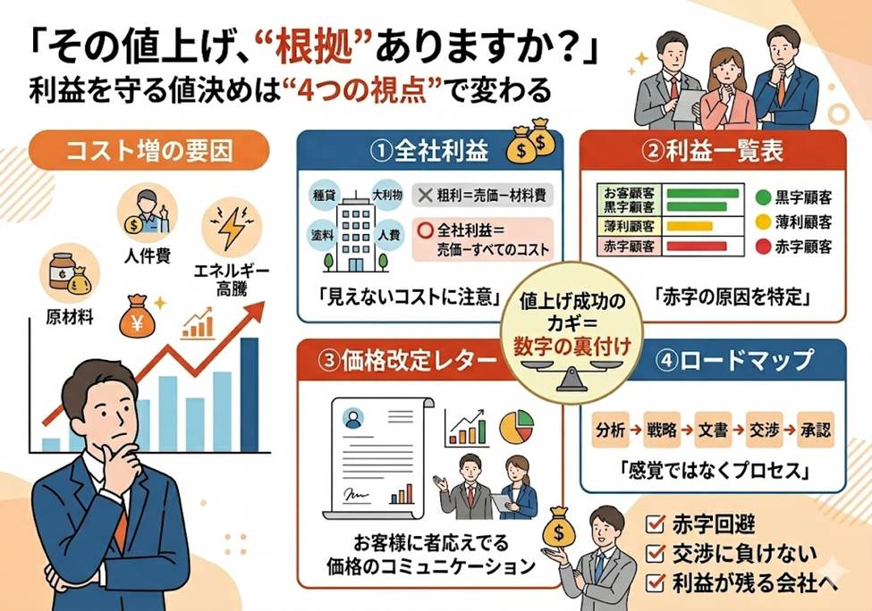 その値上げ交渉、数字の裏付けはありますか？──中小企業の値決めを成功に導く4つの視点