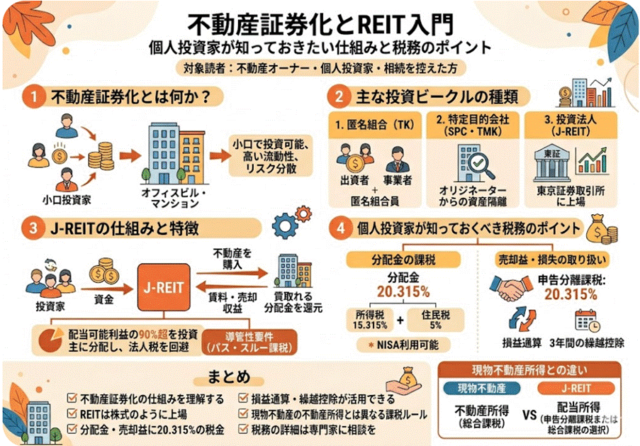 不動産証券化とREIT入門——個人投資家が知っておきたい仕組みと税務のポイント