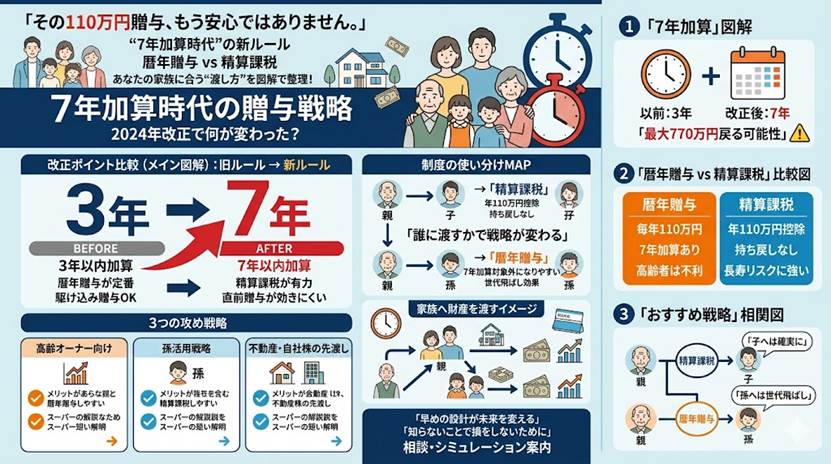 7年加算時代の暦年贈与 精算課税と使い分ける戦略