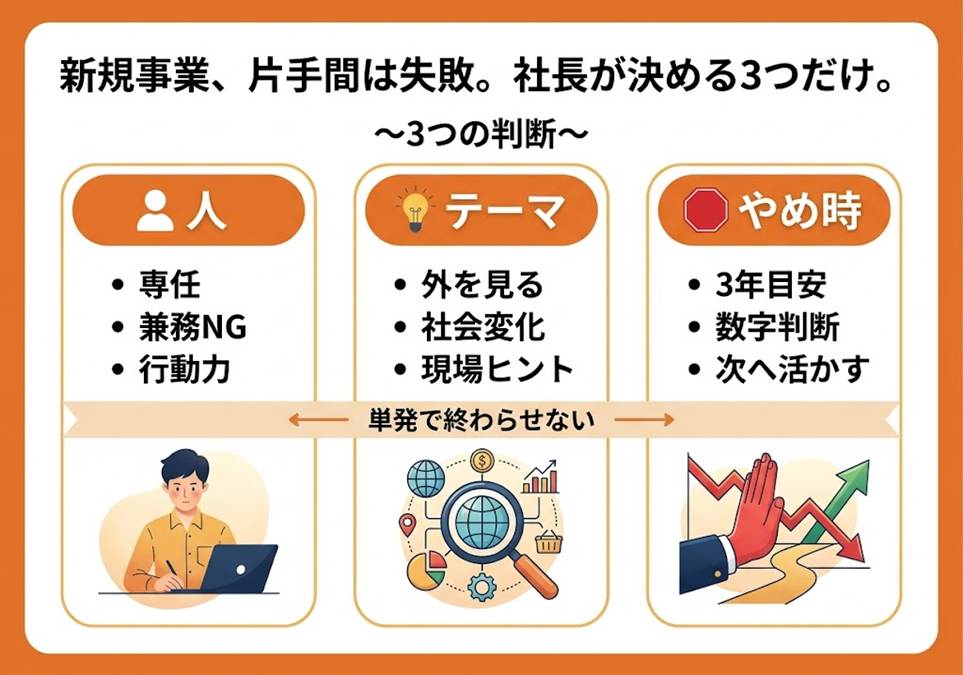 本業の片手間では新規事業は育たない──中小企業経営者が握るべき3つの判断