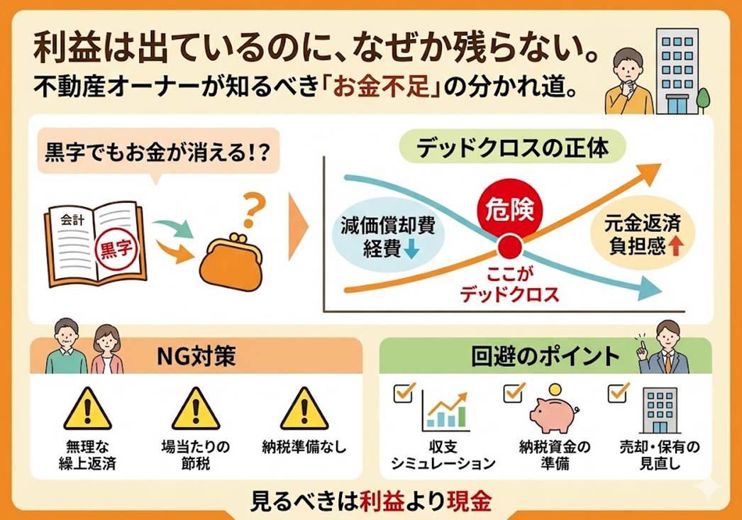 利益が出ているのにお金がない？不動産オーナーを襲う「デッドクロス」の正体と回避術