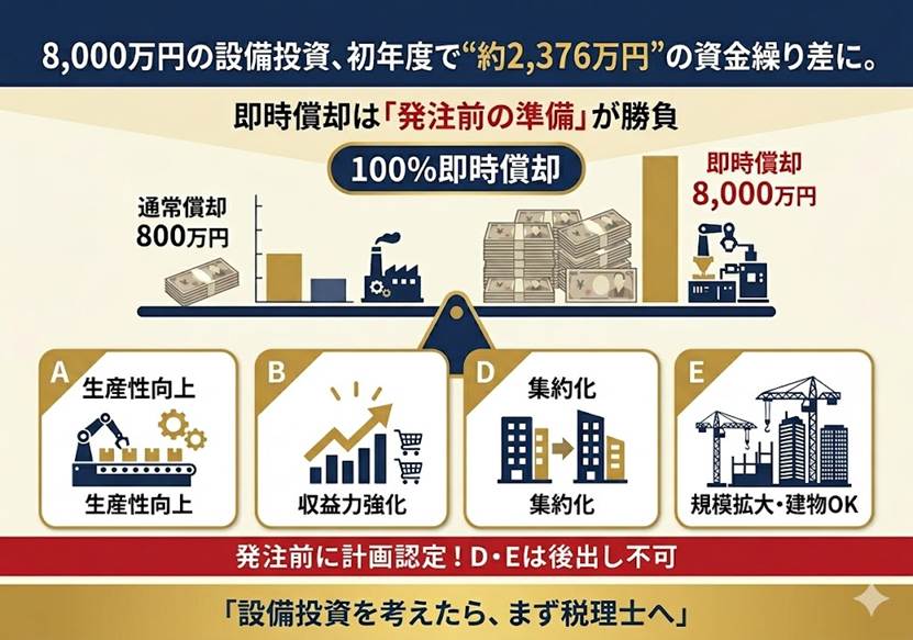 経営強化税制の即時償却 設備投資で差がつく4つの視点