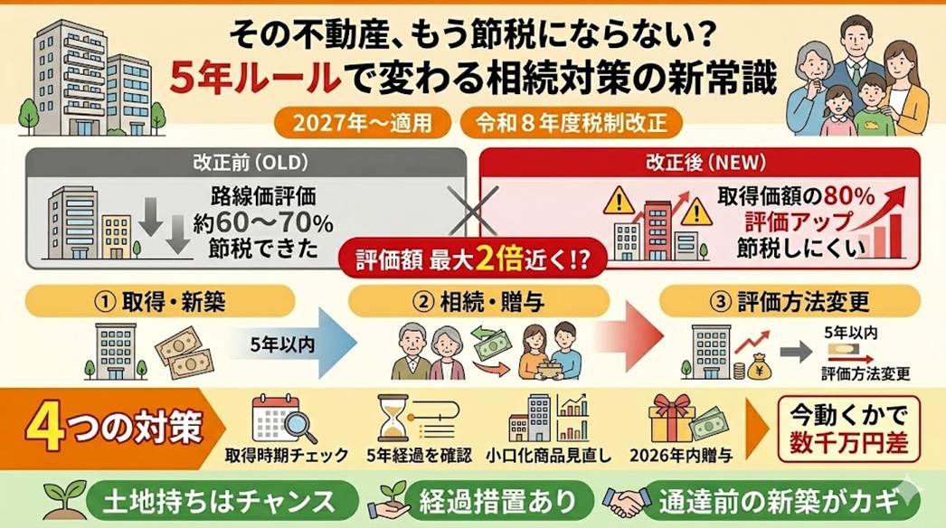 賃貸不動産「5年ルール」徹底解説——令和8年度税制改正で変わる相続対策の常識