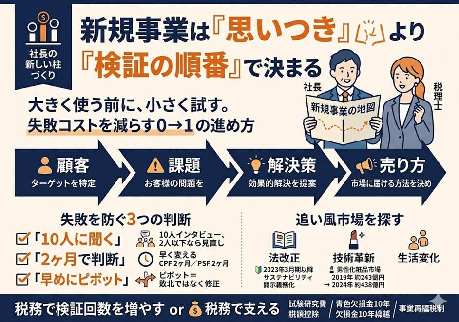 0→1の壁はどう抜けるか——中小企業のための検証順序とピボット判断