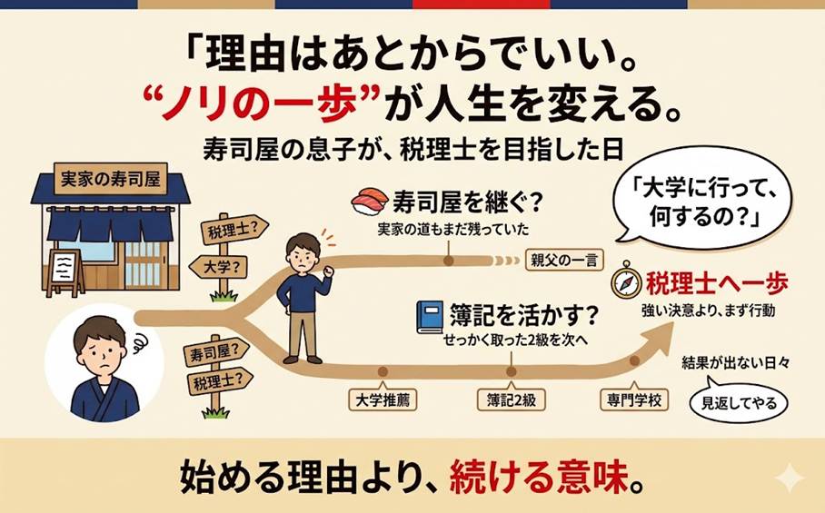 親父の「大学に行って何するの？」が、税理士の道を選ばせた