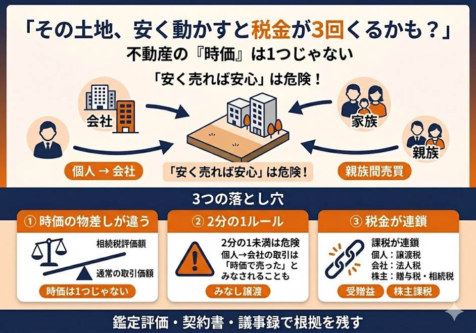 不動産の「時価」は１つじゃない？同族・法人化で見落としがちな３つの落とし穴
