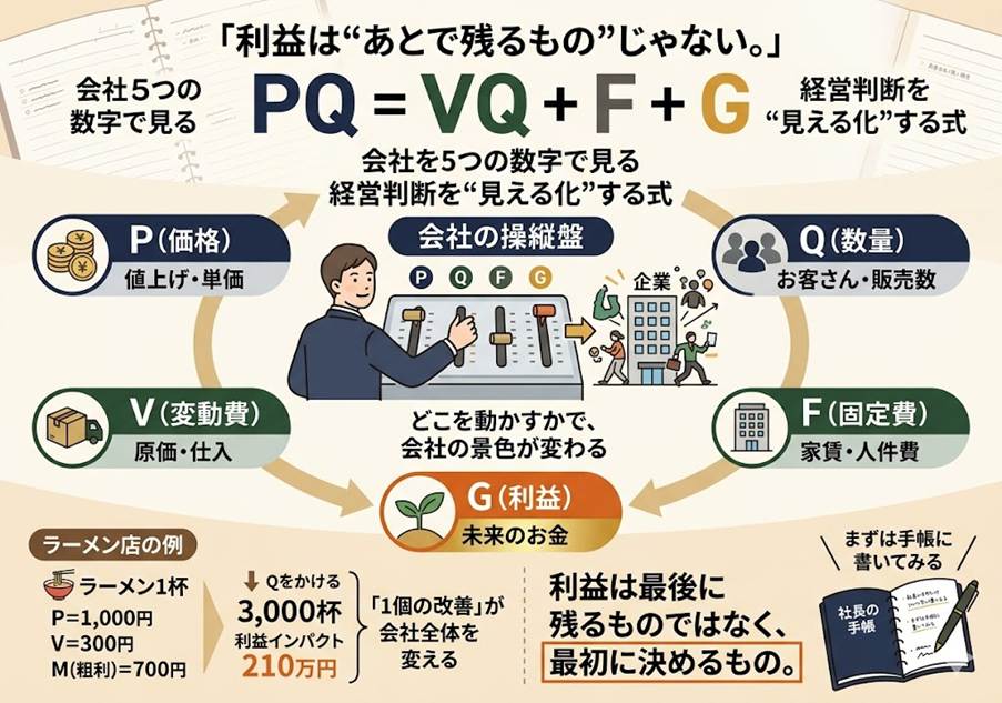 「PQ式をじっくり眺める」──たった5つの記号で、会社の景色が見える話