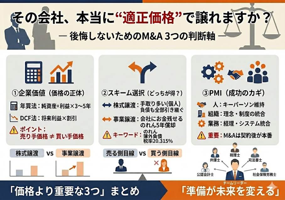 その会社、いくらで譲るか決められますか?──事業承継M&Aで「後悔しない」3つの視点