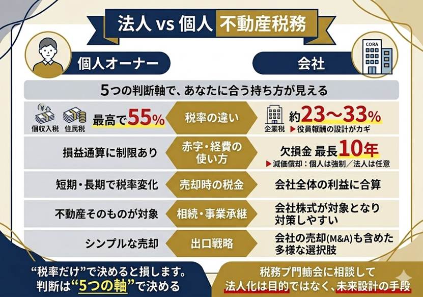法人と個人で迷う不動産税務 5つの実務Q&A