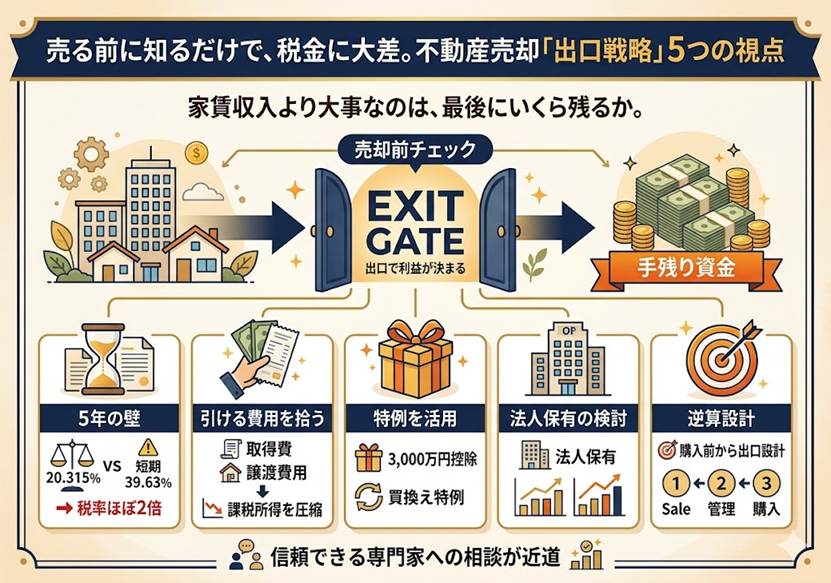 出口戦略で差がつく不動産売却の税負担5視点