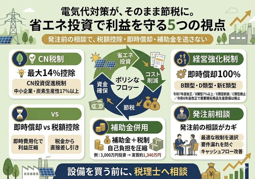 省エネ投資で攻める節税 カーボンニュートラル税制5視点