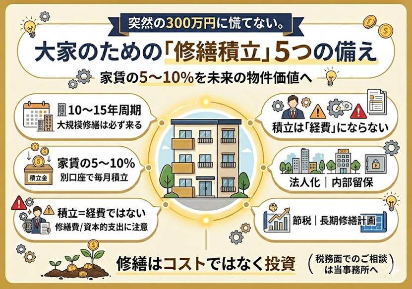 不動産投資の修繕積立術 大家が知るべき5視点