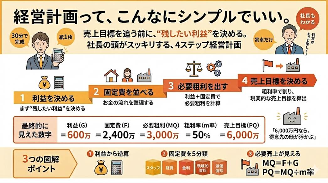 「経営計画は30分でできる」──電卓ひとつで、本当にやってみた話