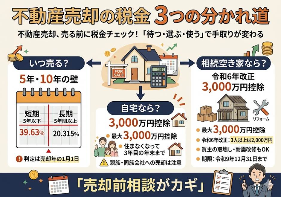 不動産売却の所得税・住民税—令和の改正で変わった3つの実務ポイント