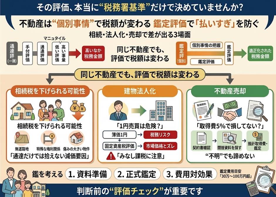「通達どおり」で本当に大丈夫？不動産の税務で鑑定評価が効く3つの実務局面