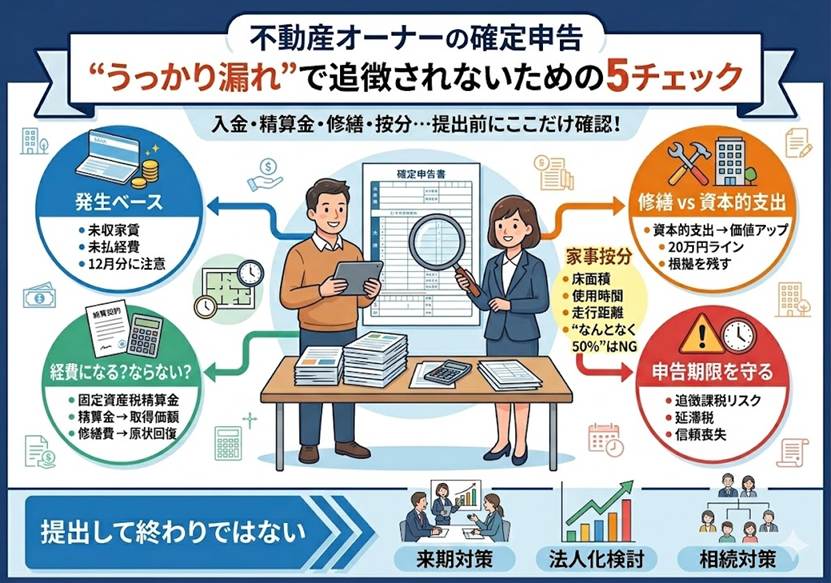 確定申告の落とし穴 不動産オーナーが見落とす5論点