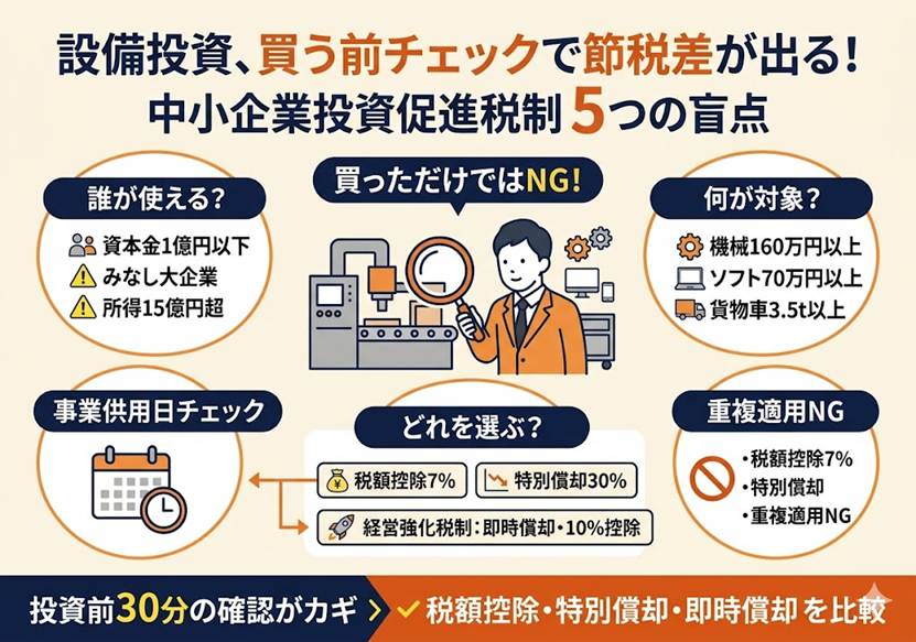 中小企業投資促進税制の盲点 適用ミスを防ぐ5視点