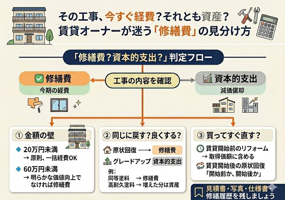 その外壁塗装、経費で落とせる？—修繕費と資本的支出を分ける3つの判断ルール