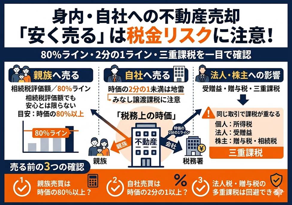 身内や自社に不動産を売るとき、いくらなら税務署と揉めないか──『税務上の時価』をめぐる3つの分岐