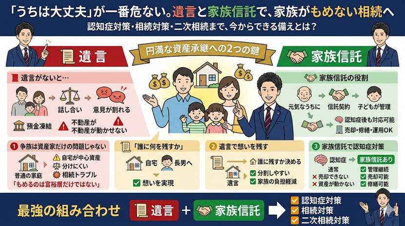遺言と家族信託で実現する円満な資産承継術