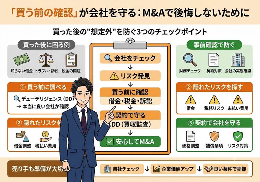 「買った後に簿外債務が…」を防ぐ──M&Aデューデリジェンスで会社を守る3つの視点
