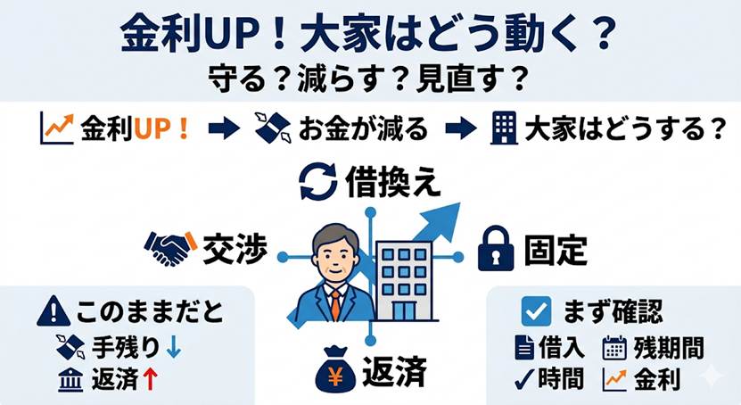 金利上昇局面で大家が打つ一手 借換えと繰上返済の判断