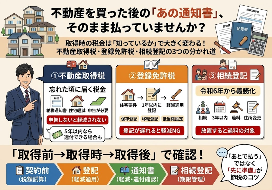 不動産を買った後に届く「あの通知書」、減らせるのをご存じですか？――取得時の税金で払い過ぎない3つの分かれ道