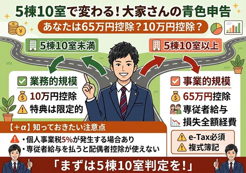 5棟10室で激変する大家の青色申告 節税の分かれ道