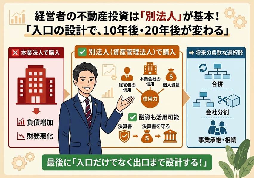 高業績な会社を持つ経営者が、なぜ不動産投資を『別法人』で始めるべきなのか