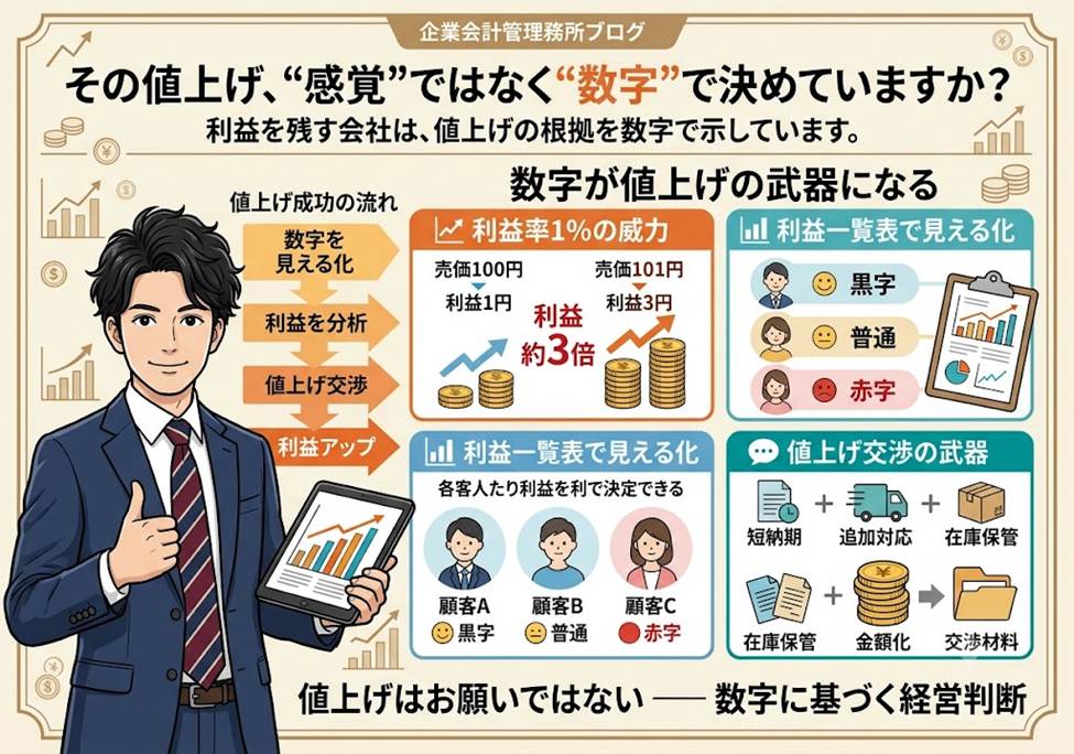 その値上げ交渉、“数字”という武器を持っていますか？ | 名古屋の