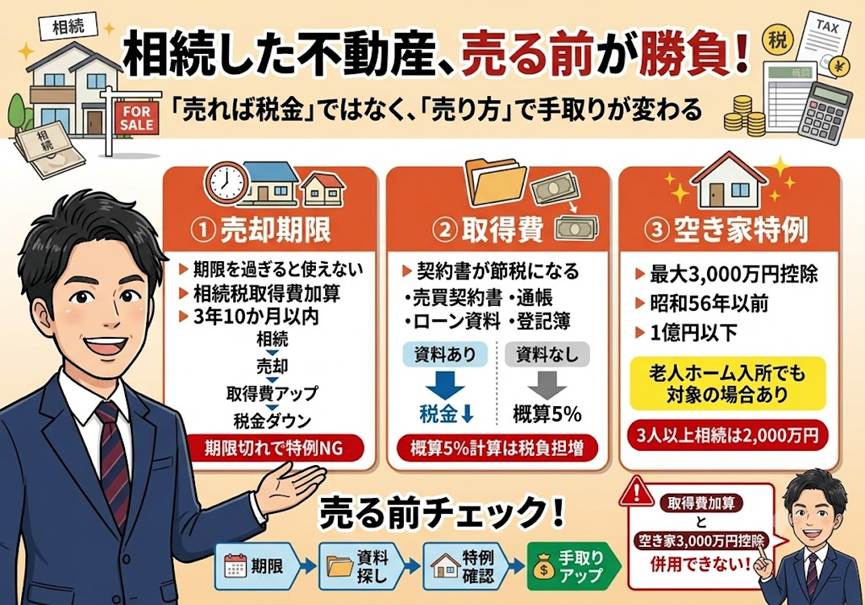 相続した実家や土地、「売れば譲渡税がかかるだけ」と思っていませんか？——手取りが変わる3つの分かれ道