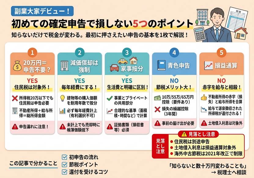 副業大家の初確定申告 つまずく5つのQ&A