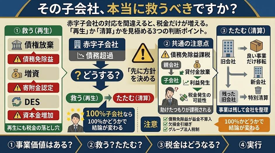 その赤字子会社、「救う」べきか「たたむ」べきか?