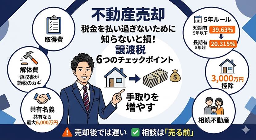 不動産売却の譲渡税Q&A 特例の落とし穴で払い過ぎない