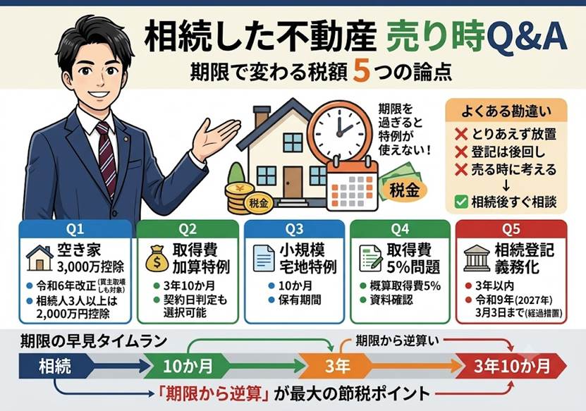 相続した不動産の売り時Q&A 期限で変わる税額5論点