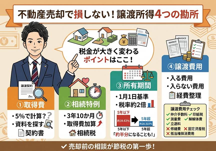 売った不動産の税金、言われるままに払っていませんか?——譲渡所得で損しない4つの勘所
