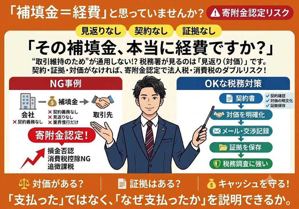 「取引維持のため」の補填金が損金否認？税務署が狙う「見返りのない自腹」の本質