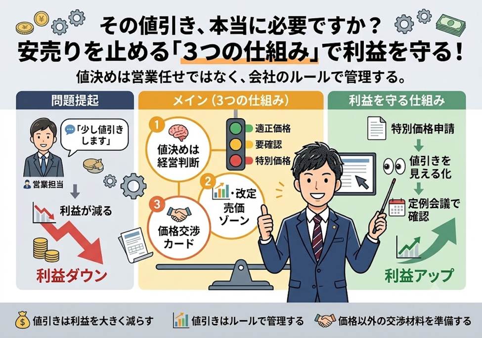 その値引き、"担当者まかせ"になっていませんか？―― 安売りを止める3つの仕組み