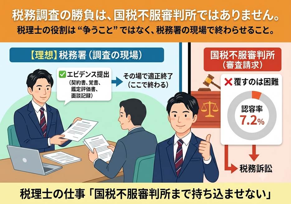 【国税不服審判所の認容率は7.2%】税務調査の追徴課税を防ぐ「現場での事前エビデンス戦略」とは
