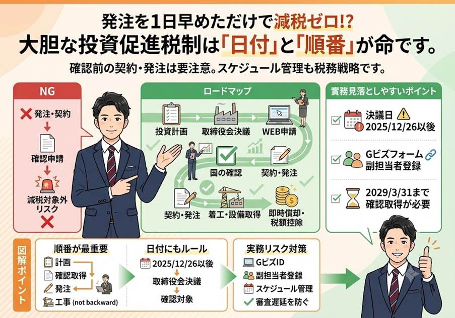 発注を1日急いだだけで数千万円の損？大胆な投資促進税制「日付の罠」とWEB申請の実務リスクヘッジ