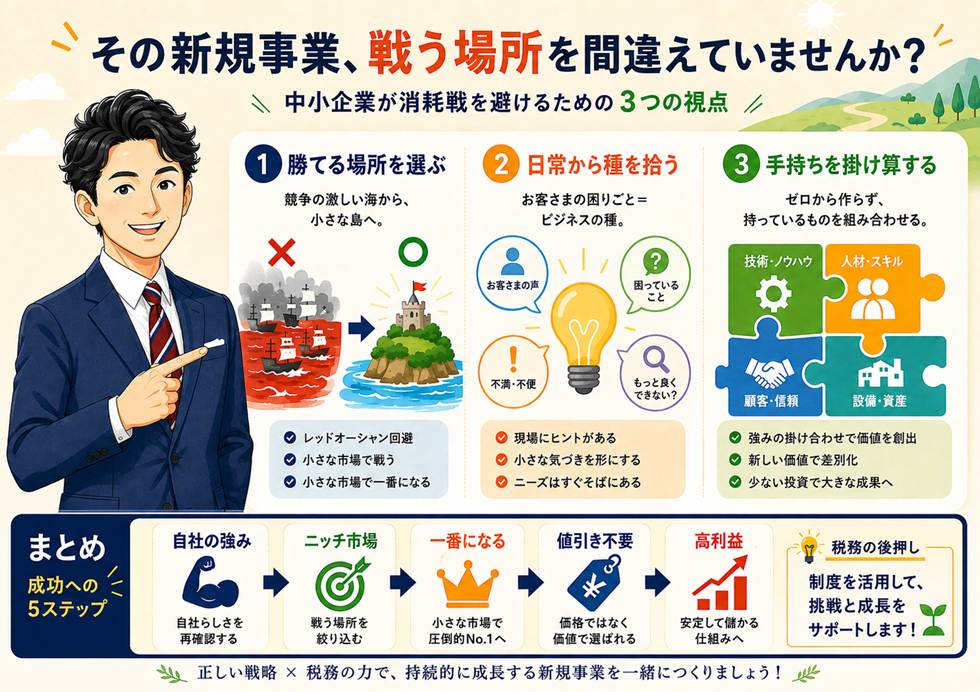 その新規事業、大手と同じ土俵で戦っていませんか──消耗戦を避けて「小さく一番」になる3つの視点