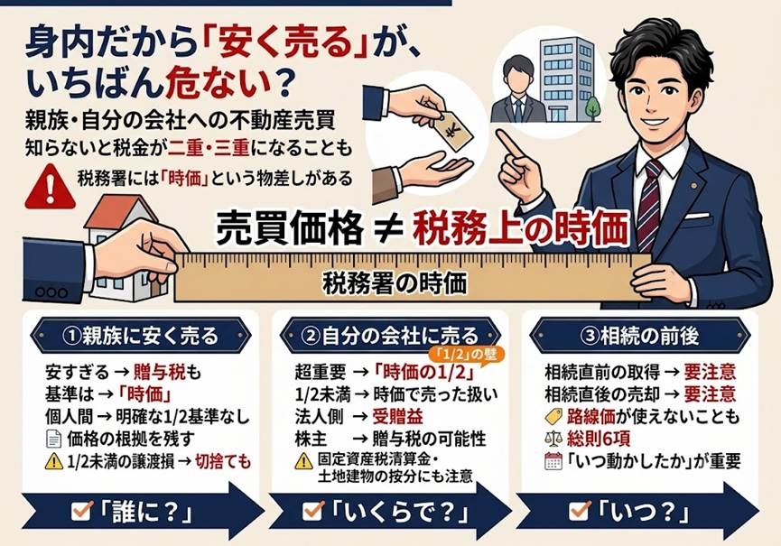 親族に相場より安く売れば、それで安心？——身内の不動産売買で余計な税金を招かない3つの勘所