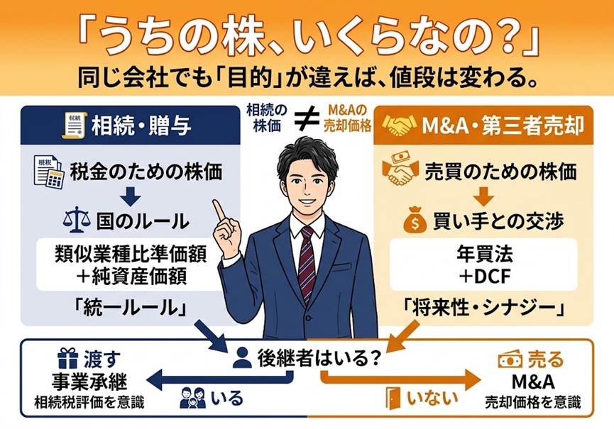 「うちの株、いくらなの?」相続の評価額とM&Aの売却価格が違う3つの理由