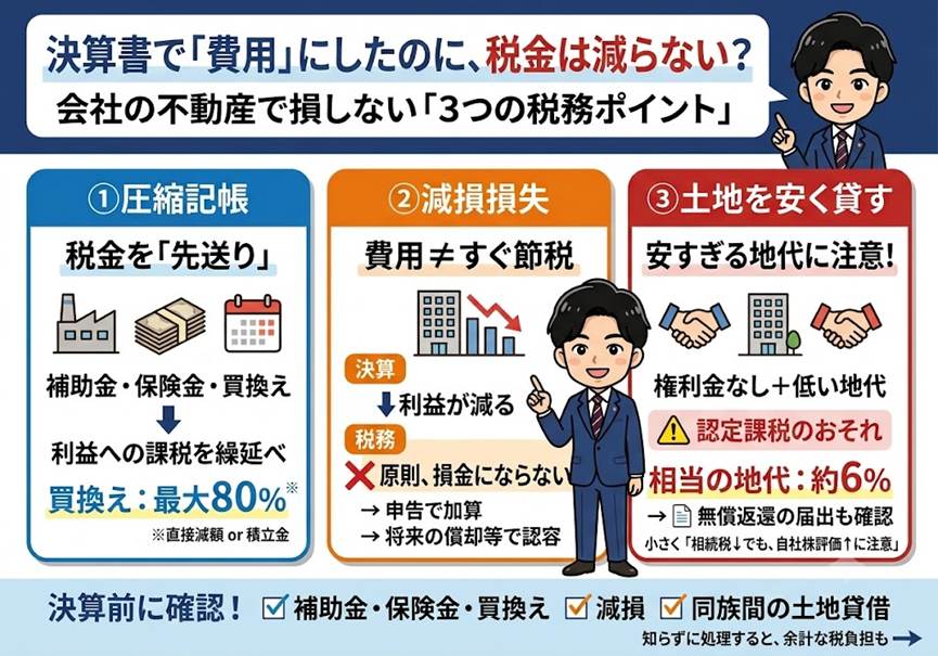 決算書で費用にしたのに、税金は減らない？——会社で不動産を扱うとき損しない3つの勘所